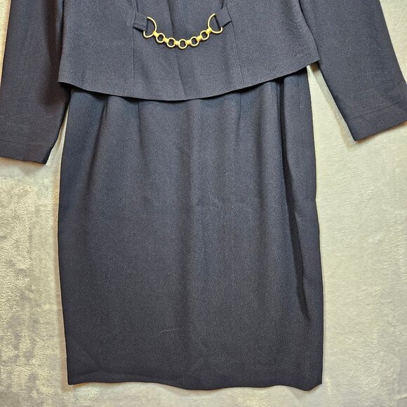 Liz Claiborne blouse skirt set Womens 8 Black Career Business Party Formal Class - Picture 14 of 15